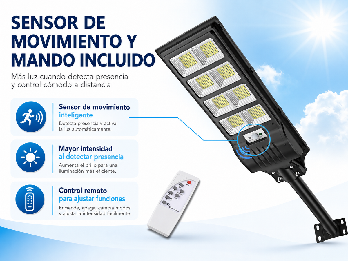 SOLAMENTE HOY 3 POR $999.00 MXN - LAMPARA PANEL SOLAR