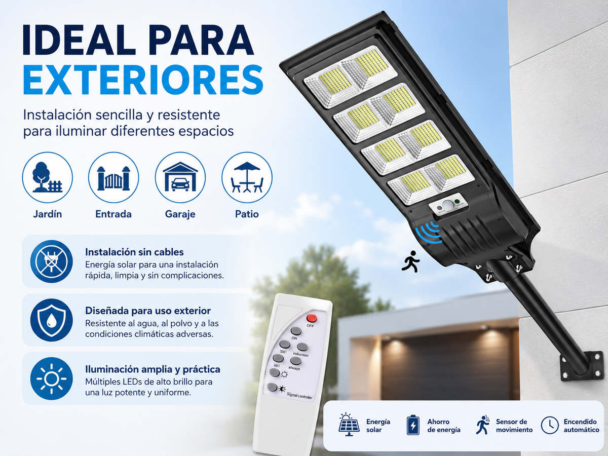 SOLAMENTE HOY 3 POR $999.00 MXN - LAMPARA PANEL SOLAR