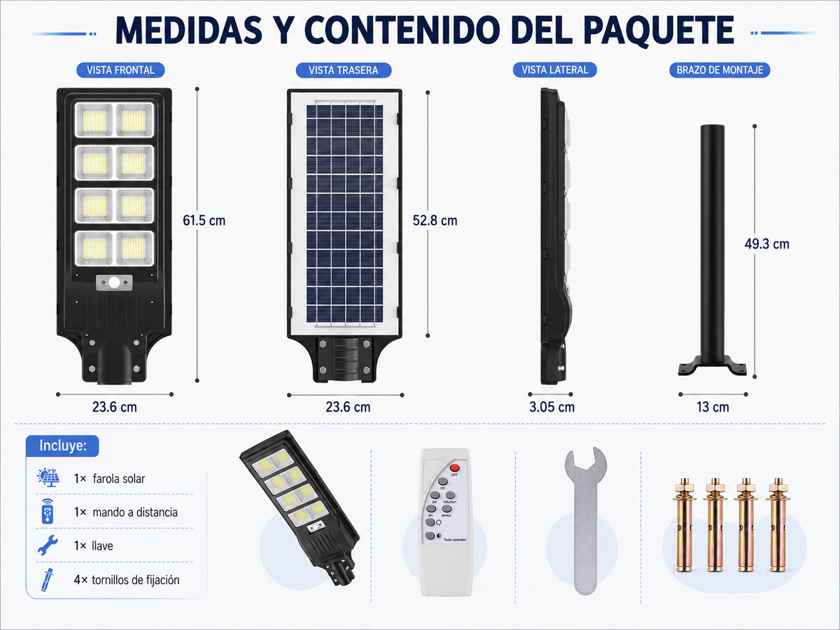 SOLAMENTE HOY 3 POR $999.00 MXN - LAMPARA PANEL SOLAR